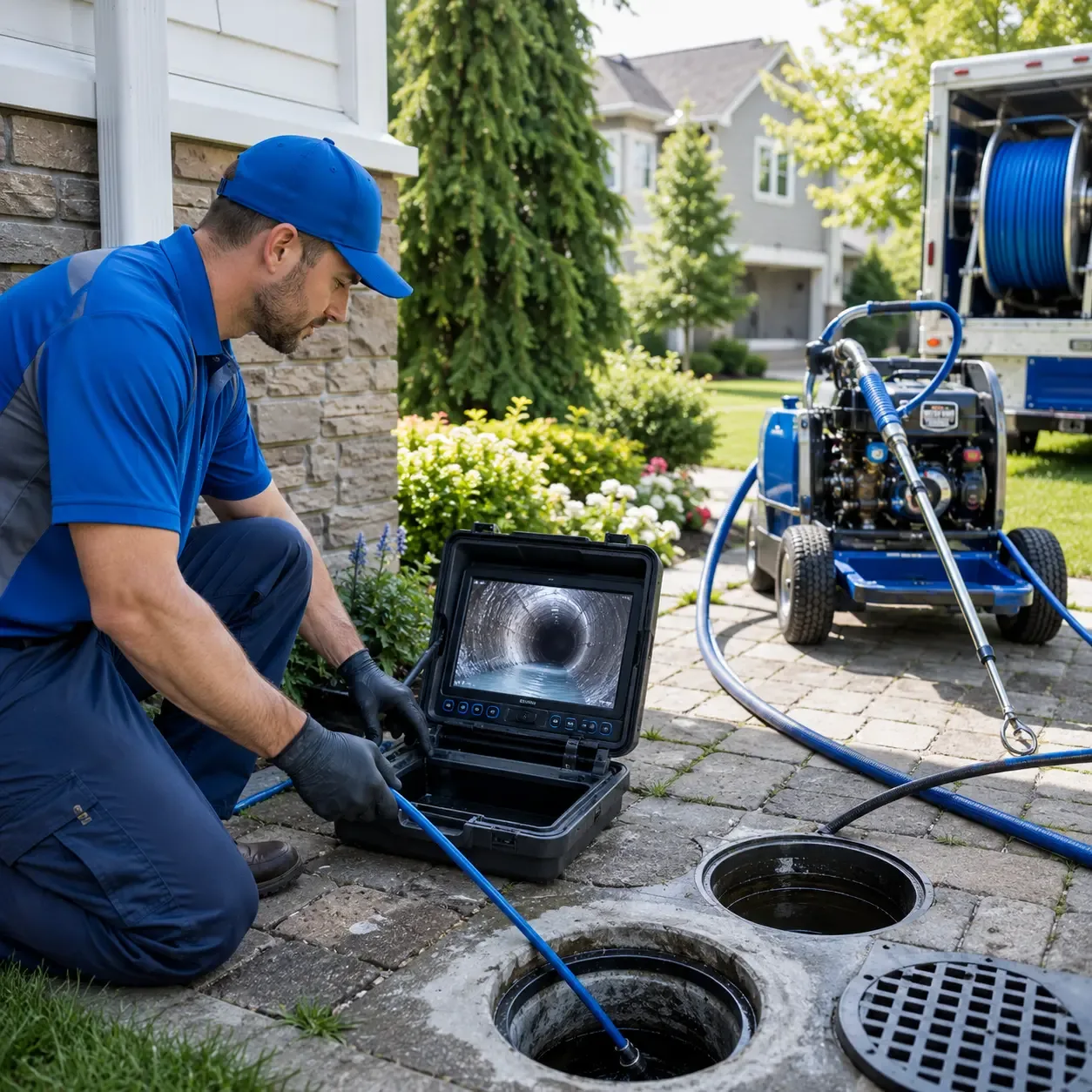 Outdoor drain cleaning professionals serving Three Bridges, NJ