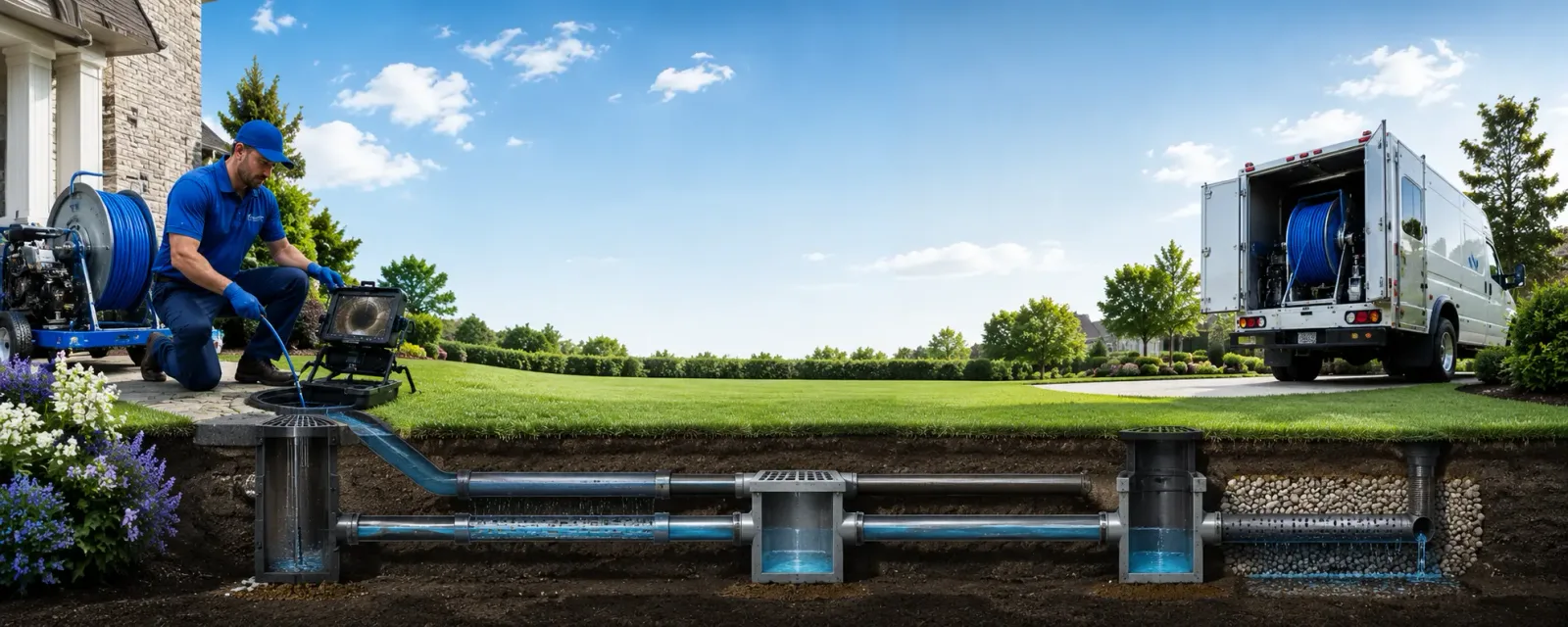 Outdoor drain cleaning information for Three Bridges, NJ